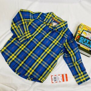 Cat & Jack Boys Plaid Button Down Shirt Size 3T